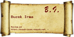 Buzek Irma névjegykártya
