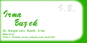 irma buzek business card